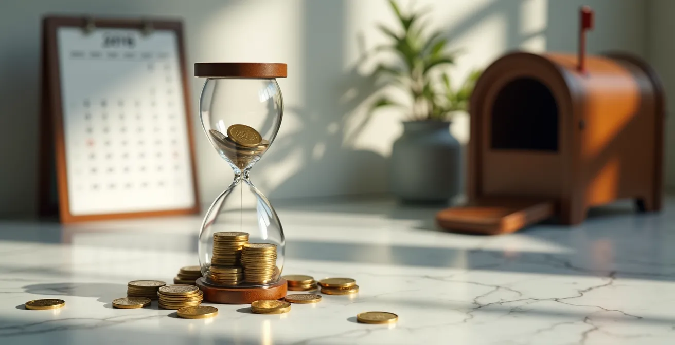 Visual flowchart showing an automated sequence of rent payment reminders and processing.