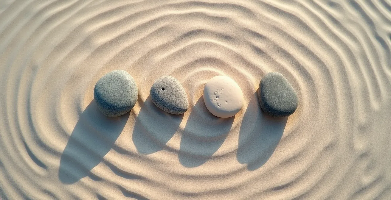 Visual demonstration of box breathing technique with calming imagery