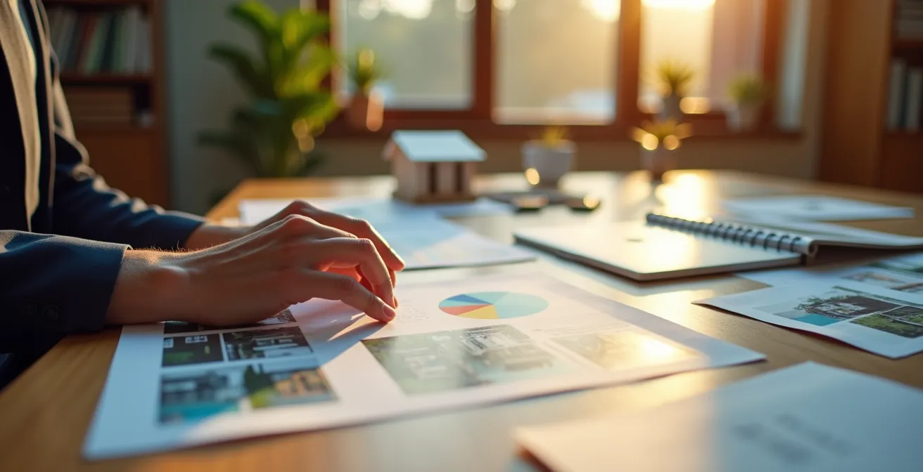 Professional workspace setup for creating digital real estate courses