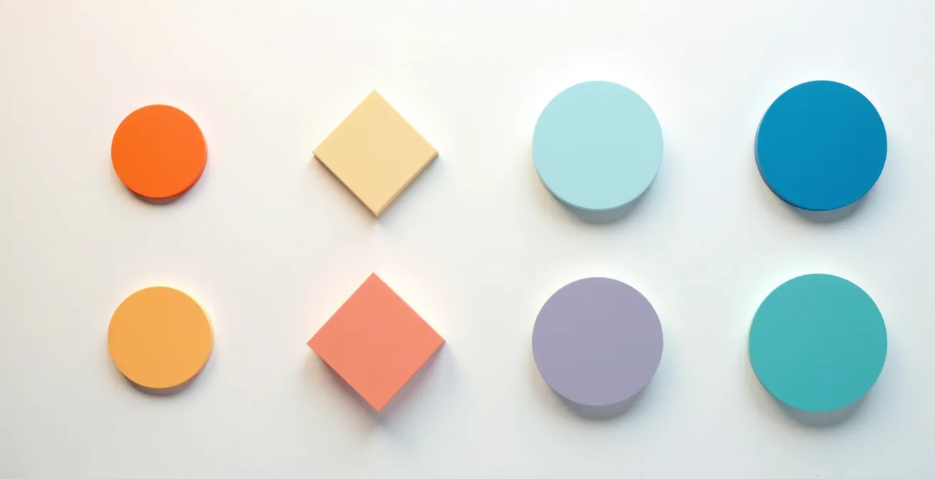 Abstract visualization of digital time management with minimalist geometric shapes