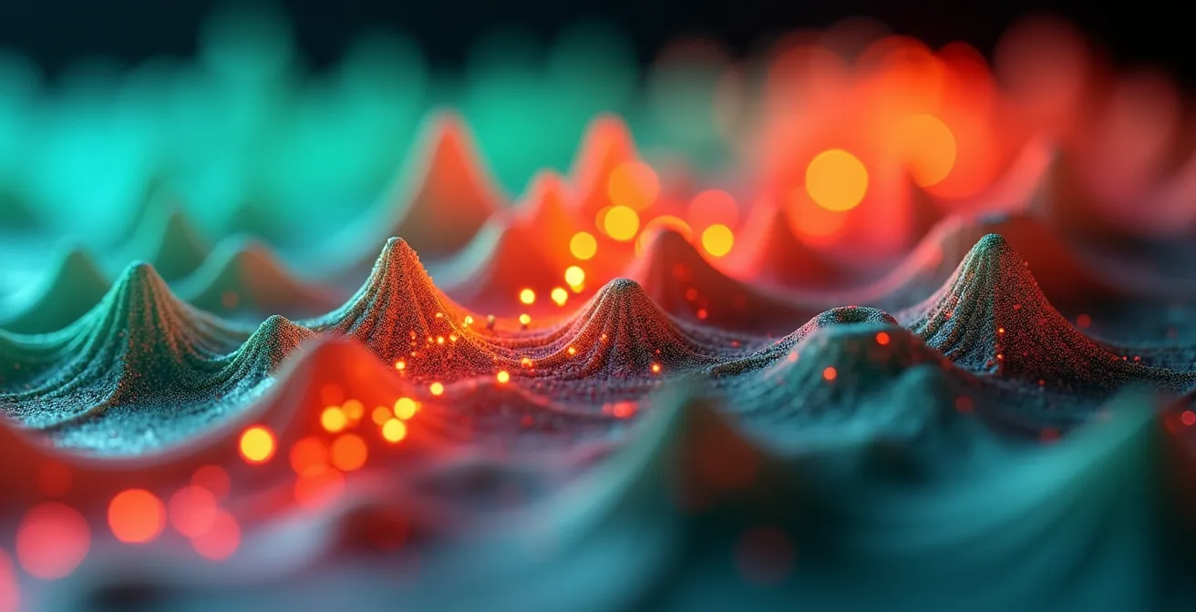 Abstract visualization of urban traffic density patterns during peak hours