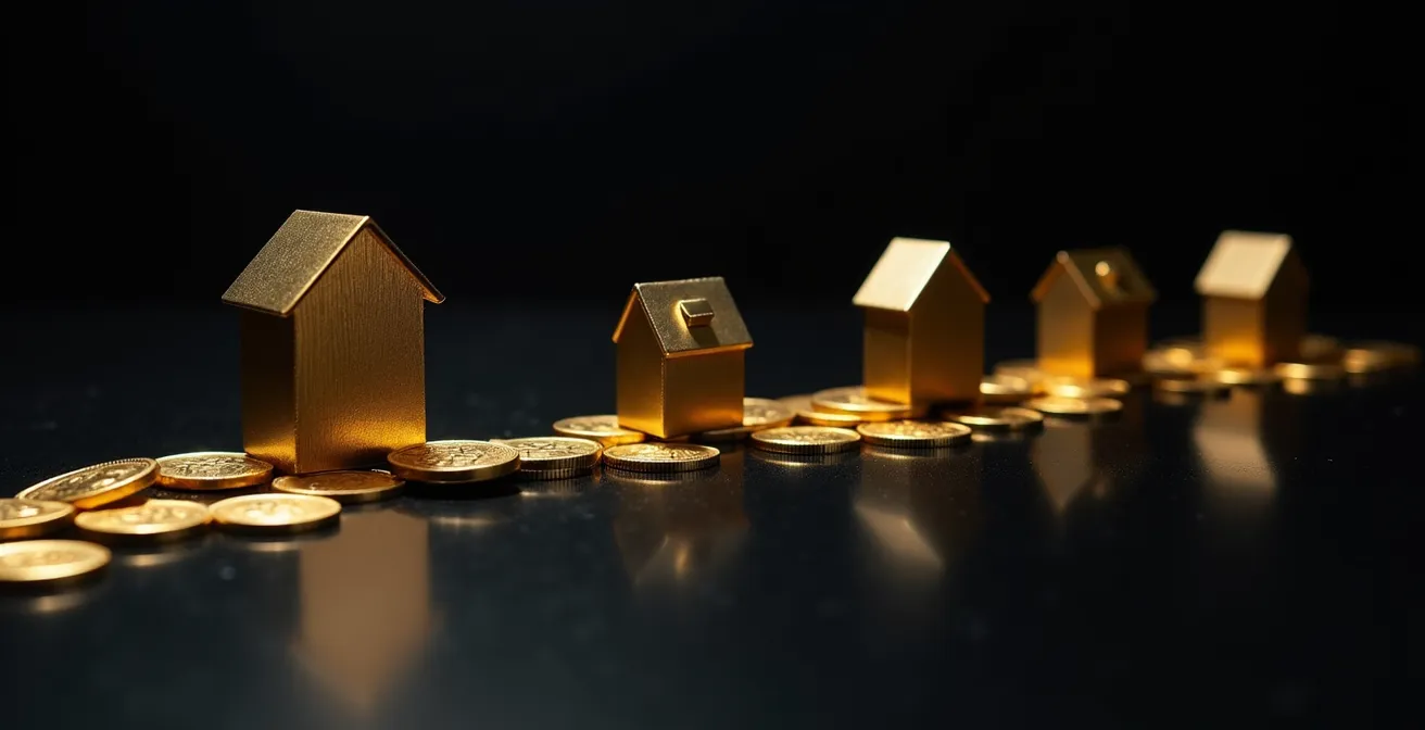 Visual representation of capital flow from one property to multiple investments
